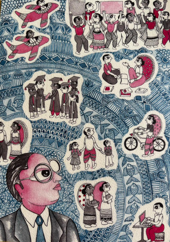 "Educate, Agitate, Organise": Postcard by Malvika Raj